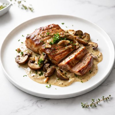 Image of Pork Aux Champignons French Pork with Mushrooms