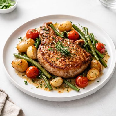 Image of Pork Chop Easy Tasty Dinner in One Pan