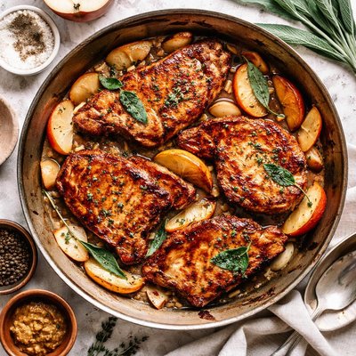 Image of Pork Chop with Apple and Sage