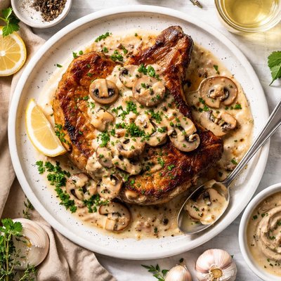 Image of Pork Chop with Mushroom Sauce