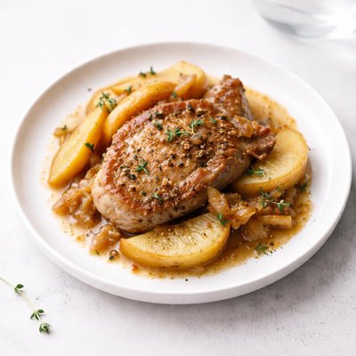 Image of Pork Chops and Apple Slices Crock Pot