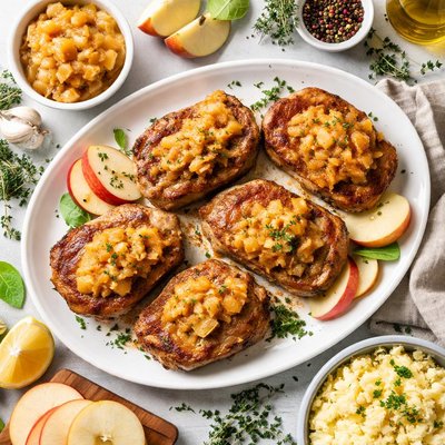 Image of Pork Chops and Applesauce