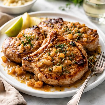 Image of Pork Chops and Applesauce Gravy