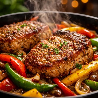 Image of Pork Chops and Peppers