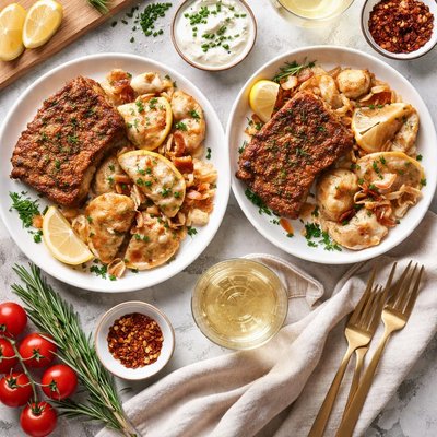Image of Pork Chops and Pierogies for 2