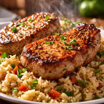 Image of Pork Chops and Rice