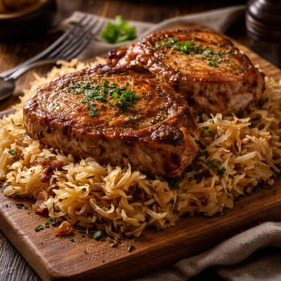 Image of Pork Chops and Sauerkraut
