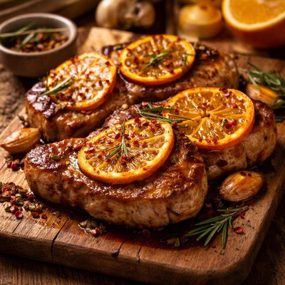 Image of Pork Chops Baked with Orange