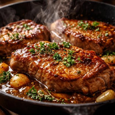 Image of Pork Chops Braised in Beer