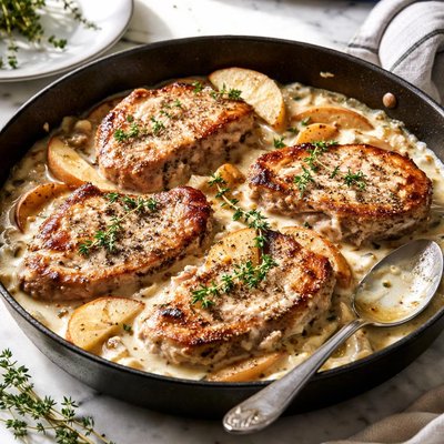 Image of Pork Chops in Apple Cream Sauce