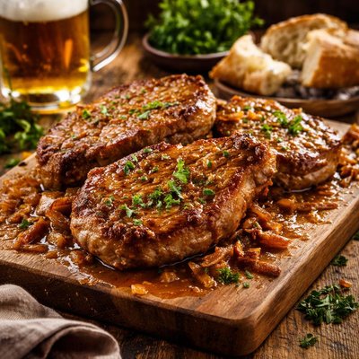 Image of Pork Chops in Brew