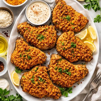 Image of Pork Chops in Corn Flake Crumbs