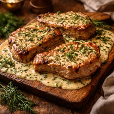 Image of Pork Chops in Dill Cream