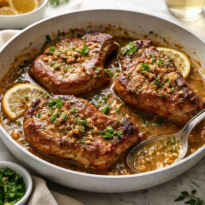 Image of Pork Chops in Simple Garlic Sauce As I Like It