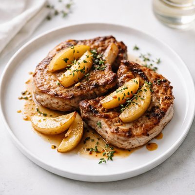 Image of Pork Chops with Apples and Thyme