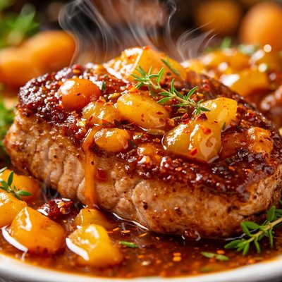 Image of Pork Chops with Apricot Sauce