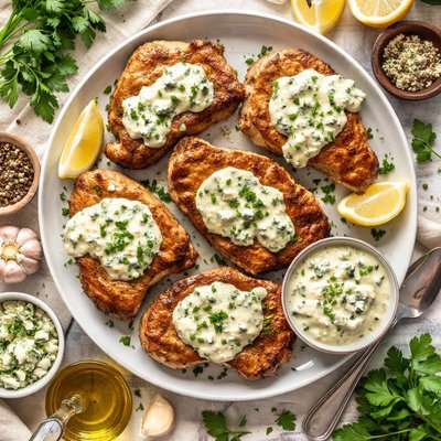 Image of Pork Chops with Blue Cheese Sauce