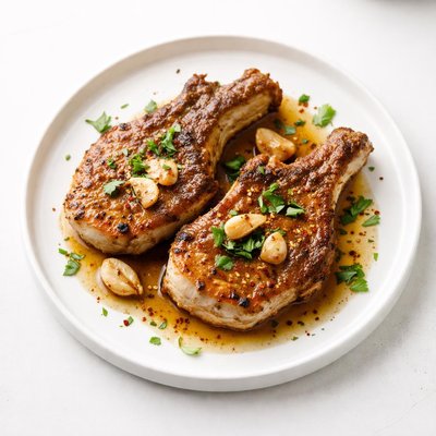 Image of Pork Chops with Browned Garlic Butter Sauce Cajun