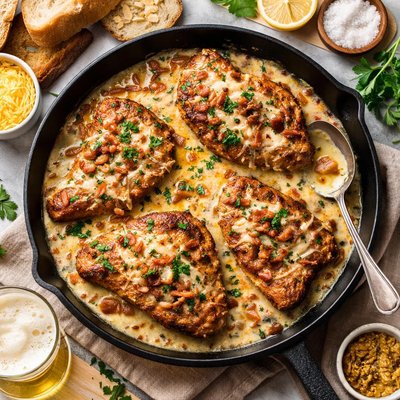 Image of Pork Chops with Cheese and Ale