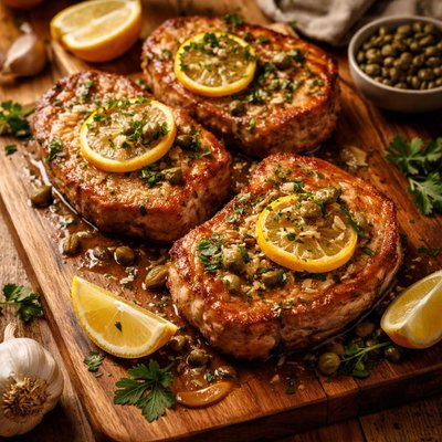 Image of Pork Chops with Lemon and Capers