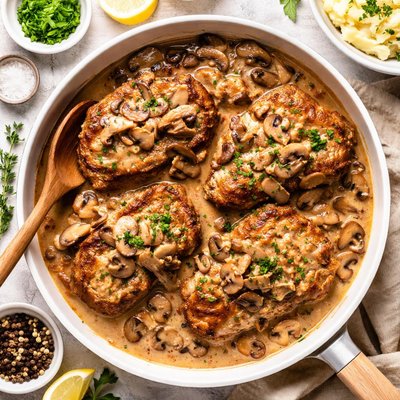 Image of Pork Chops with Mushroom Gravy