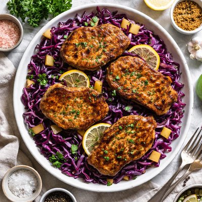 Image of Pork Chops with Red Cabbage