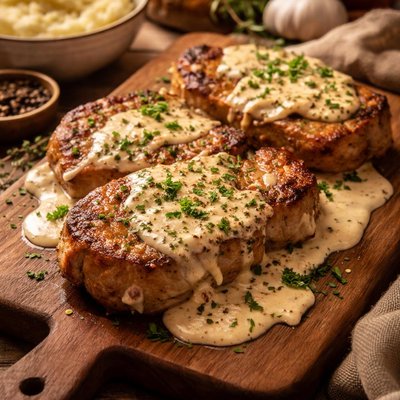 Image of Pork Chops with Sour Cream Sauce