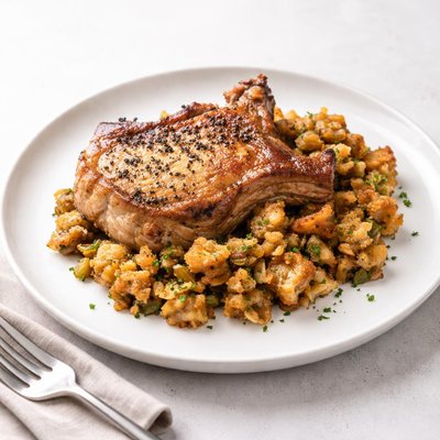 Image of Pork Chops with Stuffing Casserole