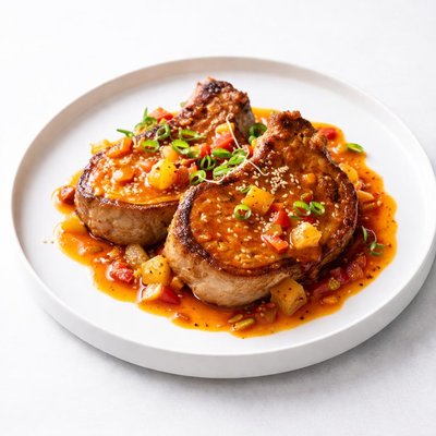 Image of Pork Chops with Sweet and Sour Sauce