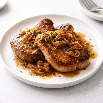Image of Pork Chops with Tangy Onion Sauce