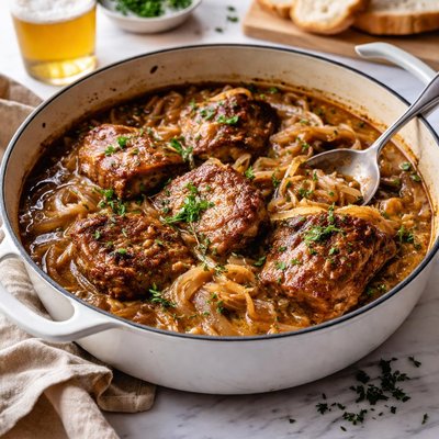 Image of Pork in Beer and Onions
