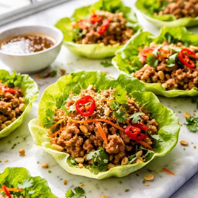 Image of Pork in Lettuce Leaf Cups