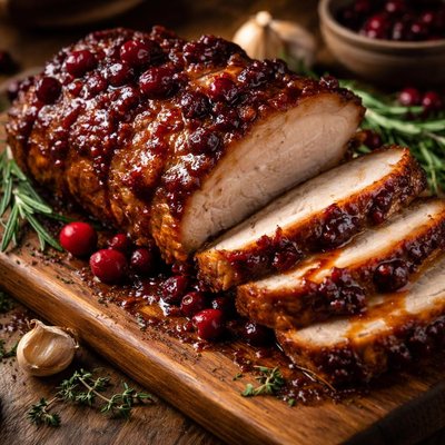 Image of Pork Loin Roast with Cranberry Glaze Super Delicious