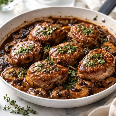 Image of Pork Medallions in Balsamic Mushroom Sauce
