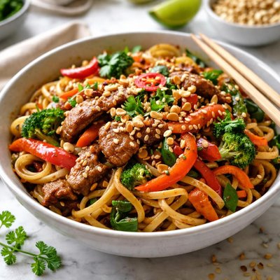 Image of Pork Nut Vegetable Noodles