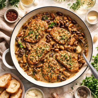Image of Pork Scaloppine with Wild Mushrooms