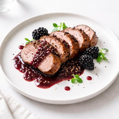 Image of Pork Tenderloin with Blackberry Mustard Sauce