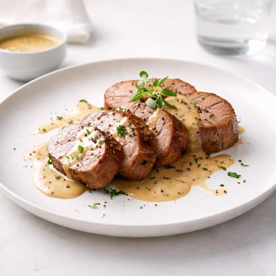 Image of Pork Tenderloin with Bourbon Mustard Sauce