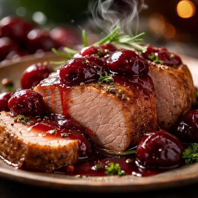 Image of Pork Tenderloin with Cherry Sauce