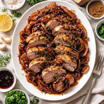 Image of Pork Tenderloin with Glazed Sweet Onions