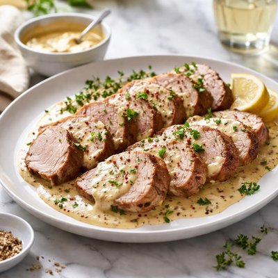 Image of Pork Tenderloin with Hot Mustard Sauce