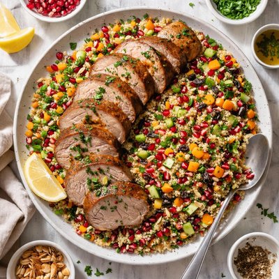 Image of Pork Tenderloin with Jewelled Quinoa Pilaf