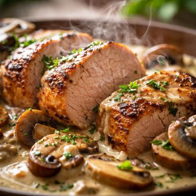 Image of Pork Tenderloin with Mushroom Pan Sauce