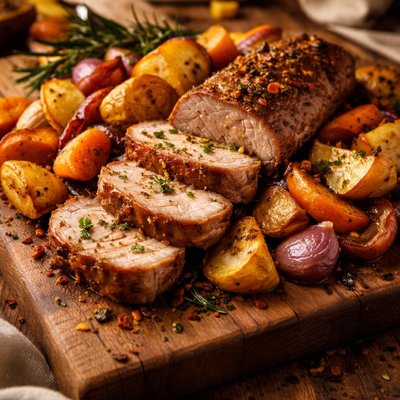 Image of Pork Tenderloin with Roasted Vegetables