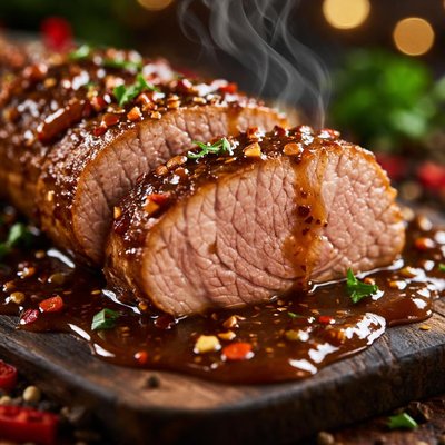 Image of Pork Tenderloin with Spicy Bourbon Sauce