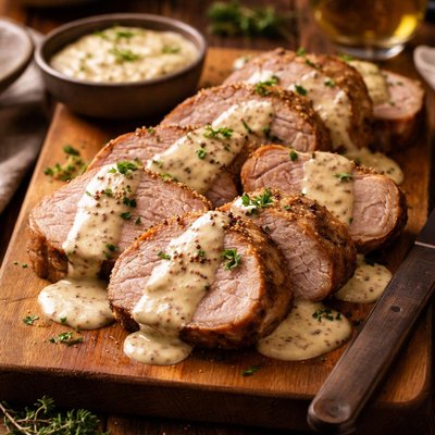 Image of Pork with Horseradish Mustard Sauce