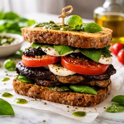 Image of Portabella Basil Tomato Sandwich