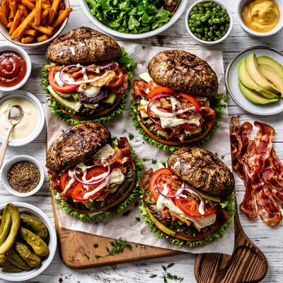 Image of Portabella Burgers with the Works