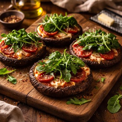 Image of Portabella Pizza with Peppery Greens