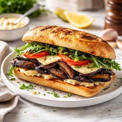 Image of Portabella Sandwich with Garlic and Lemon